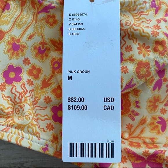 Urban Outfitters Out From Under M Women's O-Ring Yellow Floral Cut Out Swimsuit - Picture 11 of 12
